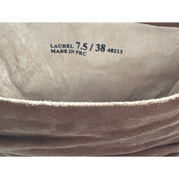 Chinese Laundry Boots Laurel Tan Suede Ankle Peep Toe Pull On Ruched Size 7.5 - Picture 4 of 8